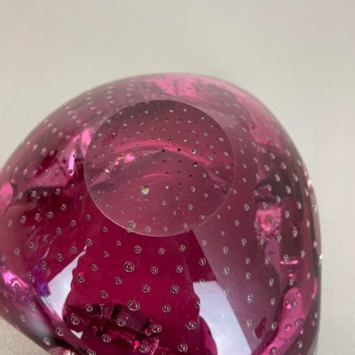 Large Pink Murano Bubble Glass Bowl, Italy, 1970s-QZ-1094379