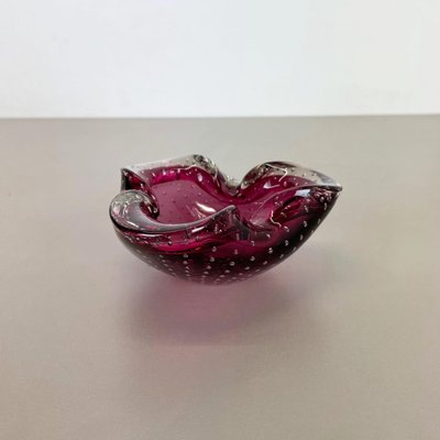 Large Pink Murano Bubble Glass Bowl, Italy, 1970s-QZ-1094379