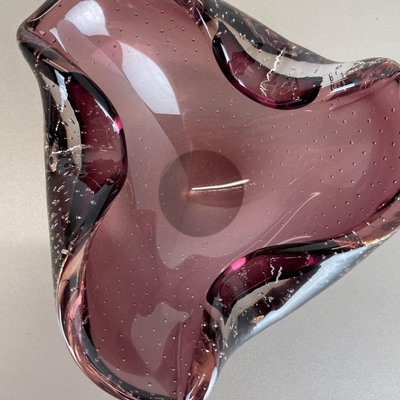 Large Pink Murano Bubble Glass Bowl or Ashtray, Italy, 1970s-QZ-1437219