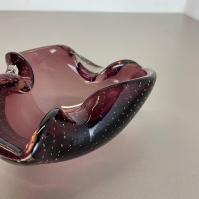 Large Pink Murano Bubble Glass Bowl or Ashtray, Italy, 1970s-QZ-1437219