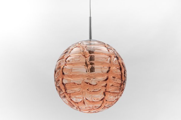 Large Pink Murano Glass Ball Pendant Lamp from Doria Leuchten, Germany, 1960s-KQB-1742717