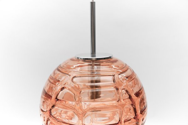 Large Pink Murano Glass Ball Pendant Lamp from Doria Leuchten, Germany, 1960s-KQB-1742717