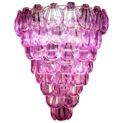 Large Pink Murano Glass Shell Chandelier, 1980s-MBH-1032628