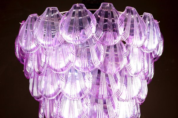 Large Pink Murano Glass Shell Chandelier, 1980s-MBH-1032628