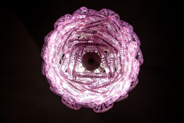 Large Pink Shell Murano Glass Chandelier, 1980-MBH-1032417