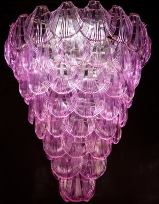 Large Pink Shell Murano Glass Chandelier, 1980-MBH-1032417