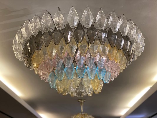 Large Poliedri Murano Glass Chandelier, 1990s-MBH-1799902