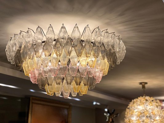 Large Poliedri Murano Glass Chandelier, 1990s-MBH-1799902