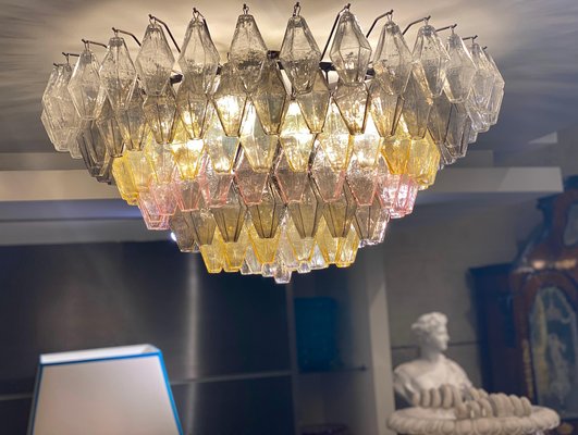 Large Poliedri Murano Glass Chandelier, 1990s-MBH-1799902