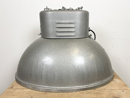 Large Polish Industrial Factory Oval Pendant Lamp from Mesko, 1970s-CGF-1369100