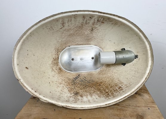 Large Polish Industrial Factory Oval Pendant Lamp from Mesko, 1970s-CGF-1369100