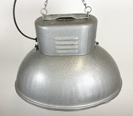 Large Polish Industrial Factory Oval Pendant Lamp from Mesko, 1970s-CGF-1369100