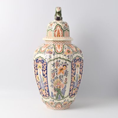 Large Polychrome Delft Vase by Louis Fourmaintraux-IXK-1757956