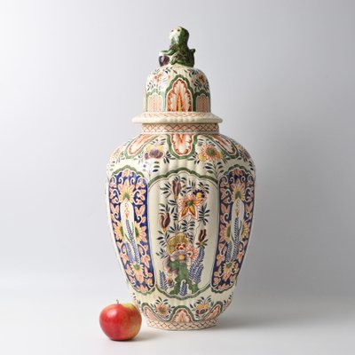 Large Polychrome Delft Vase by Louis Fourmaintraux-IXK-1757956