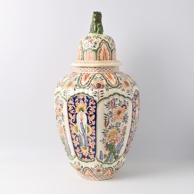 Large Polychrome Delft Vase by Louis Fourmaintraux-IXK-1757956