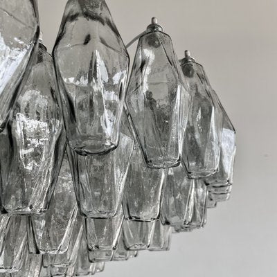 Large Polyhedron Grey Glass Chandelier by Carlo Scarpa from Made Murano Glass-INL-2021894