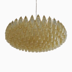 Large Polyhedron Grey Glass Chandelier by Carlo Scarpa from Made Murano Glass-INL-2036093