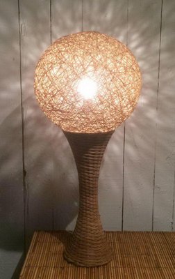 Large Rattan Lamp, 1970s-BA-1365705