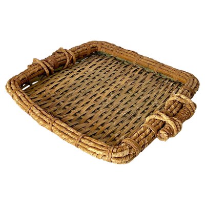 Large Rattan Tray, France, 1970s-UR-1409784