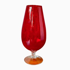 Large Red Glass in Empoli Facet Glass, 1970s-AIU-1777149