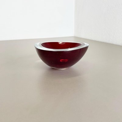 Large Red Murano Glass Ashtray, Italy, 1970s-QZ-1053340