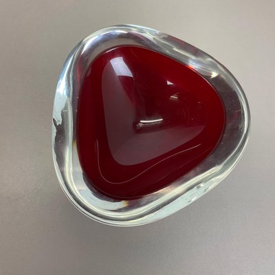 Large Red Murano Glass Ashtray, Italy, 1970s-QZ-1053340