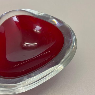 Large Red Murano Glass Ashtray, Italy, 1970s-QZ-1053340