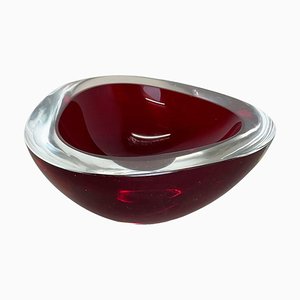 Large Red Murano Glass Ashtray, Italy, 1970s-QZ-1053340