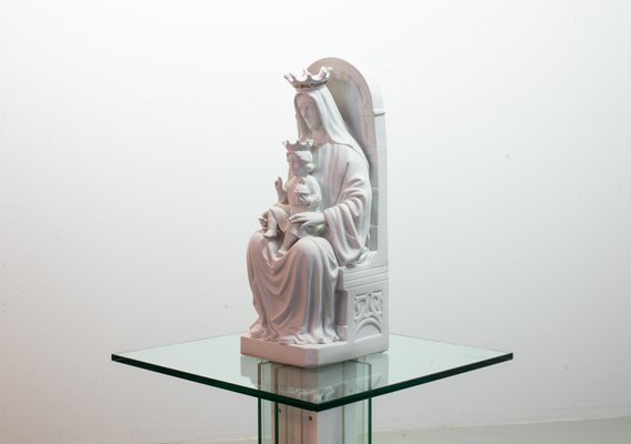 Large Religious Mother and Child Statue in Biscuit Porcelain, 1800s-IXC-1426424