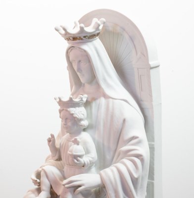 Large Religious Mother and Child Statue in Biscuit Porcelain, 1800s-IXC-1426424