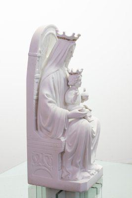 Large Religious Mother and Child Statue in Biscuit Porcelain, 1800s-IXC-1426424