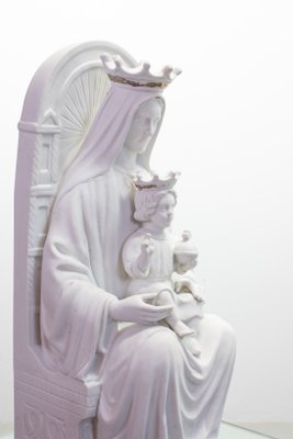 Large Religious Mother and Child Statue in Biscuit Porcelain, 1800s-IXC-1426424