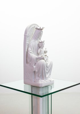 Large Religious Mother and Child Statue in Biscuit Porcelain, 1800s-IXC-1426424