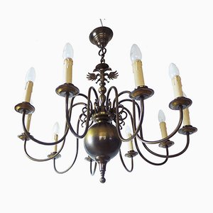 Large Renaissance Style Flemish Brass Chandelier, 1950s-DEK-552501