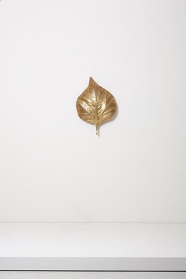 Large Rhubarb Leaf Brass Wall Light or Sconce by Tommaso Barbi, 1970s-VLZ-631827