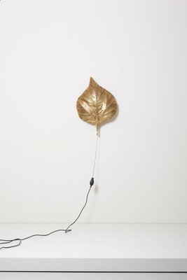 Large Rhubarb Leaf Brass Wall Light or Sconce by Tommaso Barbi, 1970s-VLZ-631827