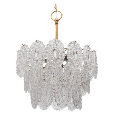 Large Rosette Crystal Glass Chandelier, Belgium, 1970s-KL-1799761