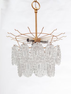 Large Rosette Crystal Glass Chandelier, Belgium, 1970s-KL-1799761