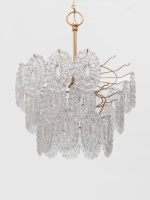 Large Rosette Crystal Glass Chandelier, Belgium, 1970s-KL-1799761