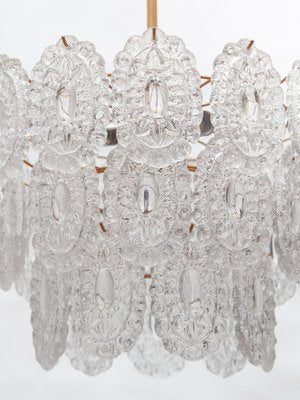 Large Rosette Crystal Glass Chandelier, Belgium, 1970s-KL-1799761