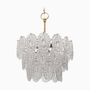 Large Rosette Crystal Glass Chandelier, Belgium, 1970s-KL-1799761