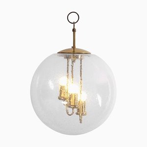 Large Round Brass Sputnik Chandelier or Pendant Lamp from Doria Leuchten, 1960s-VLZ-632133