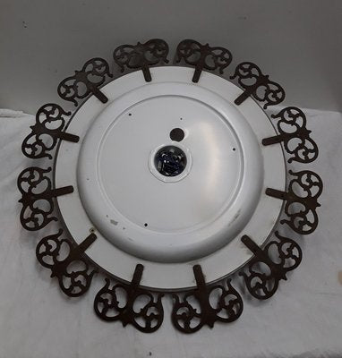 Large Round Flat Ceiling Lamp, 1970s-HOI-798313