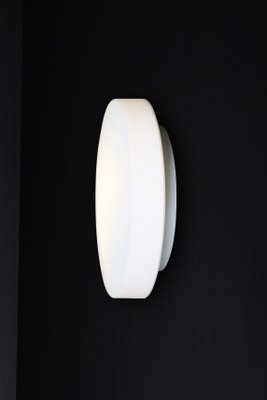 Large Round Opaline Ceiling or Wall Light from Staff Leuchten, Germany, 1970s-TRW-1729765