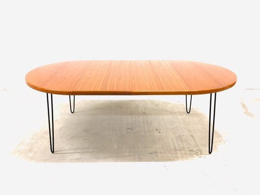 Large Round Teak Dining Table, 1960s-WSA-831290