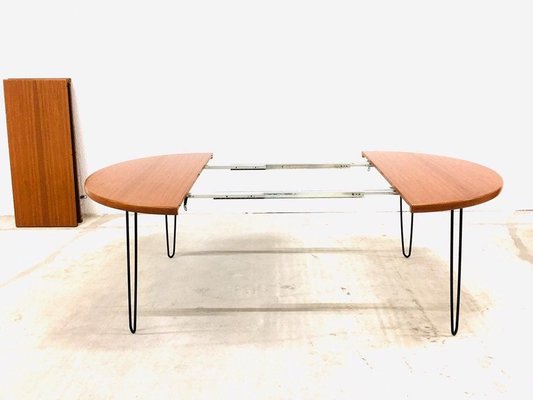 Large Round Teak Dining Table, 1960s-WSA-831290