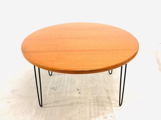 Large Round Teak Dining Table, 1960s-WSA-831290