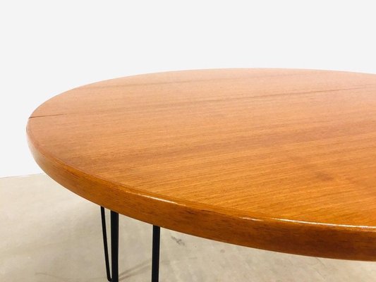 Large Round Teak Dining Table, 1960s-WSA-831290