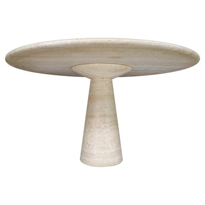 Large Round Travertine Dining or Centre Table, Italy, 1970s-TRW-1696525