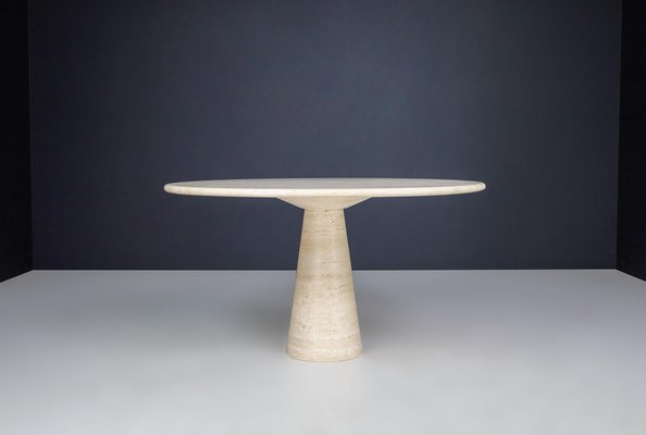 Large Round Travertine Dining or Centre Table, Italy, 1970s-TRW-1696525